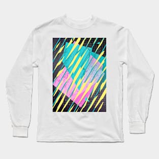 Memphis graphic style, yellow thunder Long Sleeve T-Shirt